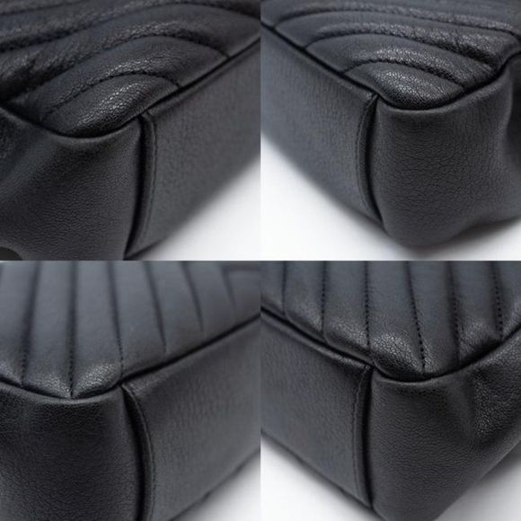 Saint Laurent Matelasse Monogram Medium College Black Leather Shoulder Bag YSL - Picture 8 of 12